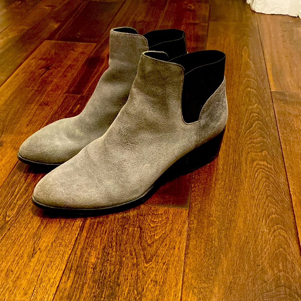 Grey suede booties